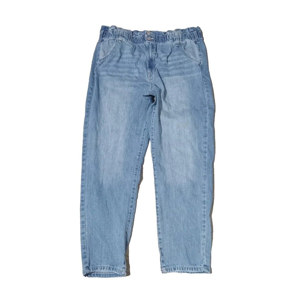 Sol Women's Denim Hight Rise Mom Jeans Pants  Elastic Waist Light Wash 17/33 W